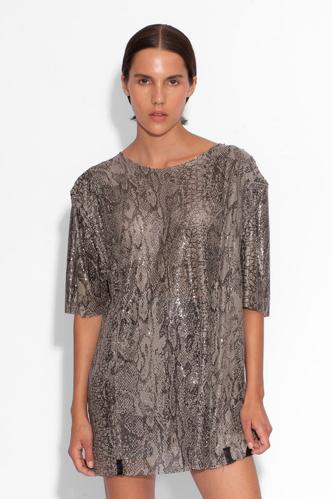 Snake print online t shirt dress