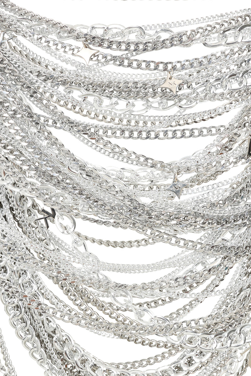 Chain & Charms Mini Skirt in Silver