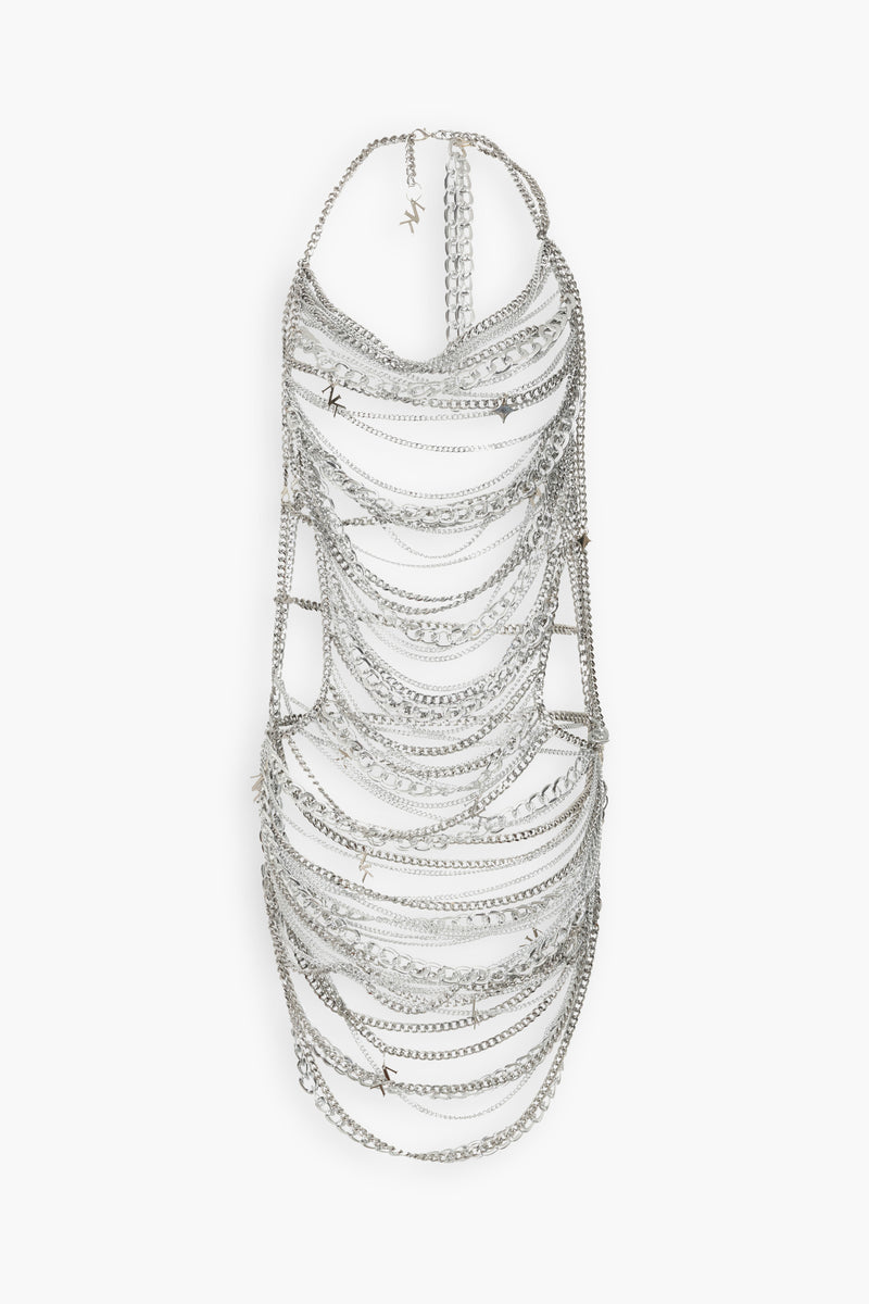 Chain & Charms Dress in Silver
