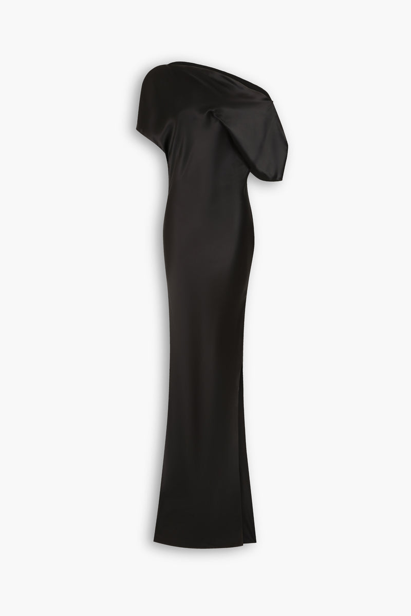 Bias Cut Silk Dress in Black