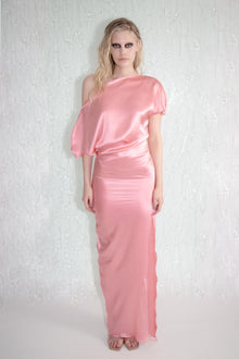 Bias Cut Silk Dress in Pink