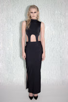 High Neck Cut Out Bodysuit in Black
