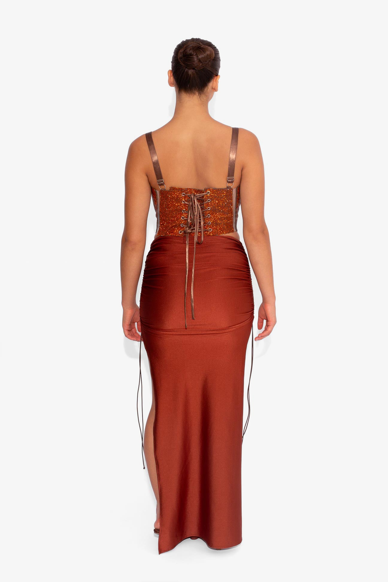 Crystal Corset Top in Rust