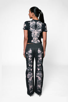 Alienis Print Jeans in Black