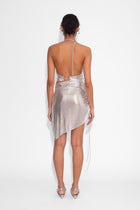 Chainmail Wrap Micro Skirt in Silver