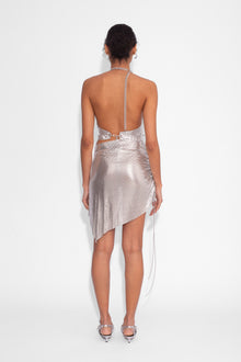 Chainmail Wrap Micro Skirt in Silver