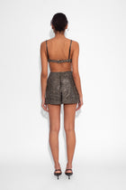 Crystal Biker Mini Skirt in Black