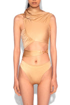 Stretch Draped One Piece in Sand