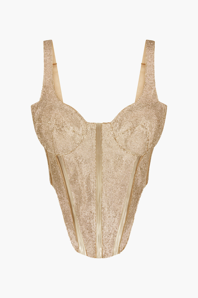 Crystal Corset Top in Gold