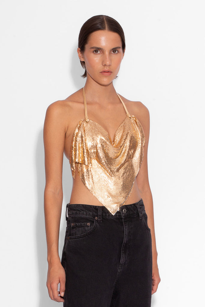 Sweetheart Gold Chainmail Top