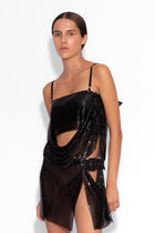 Buckle Chainmail Mini Skirt in Black