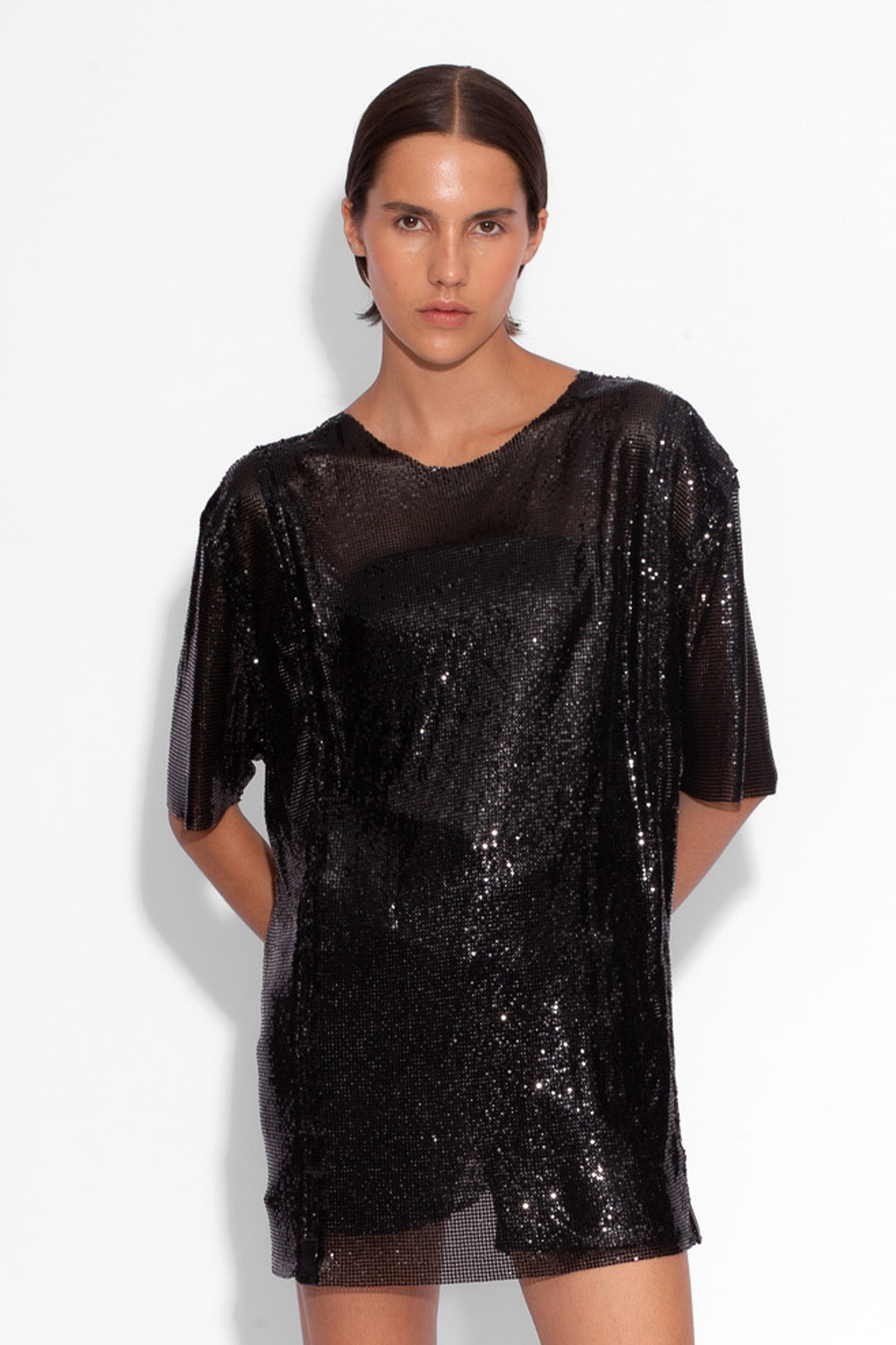 Boyfriend Chainmail T-Shirt in Black