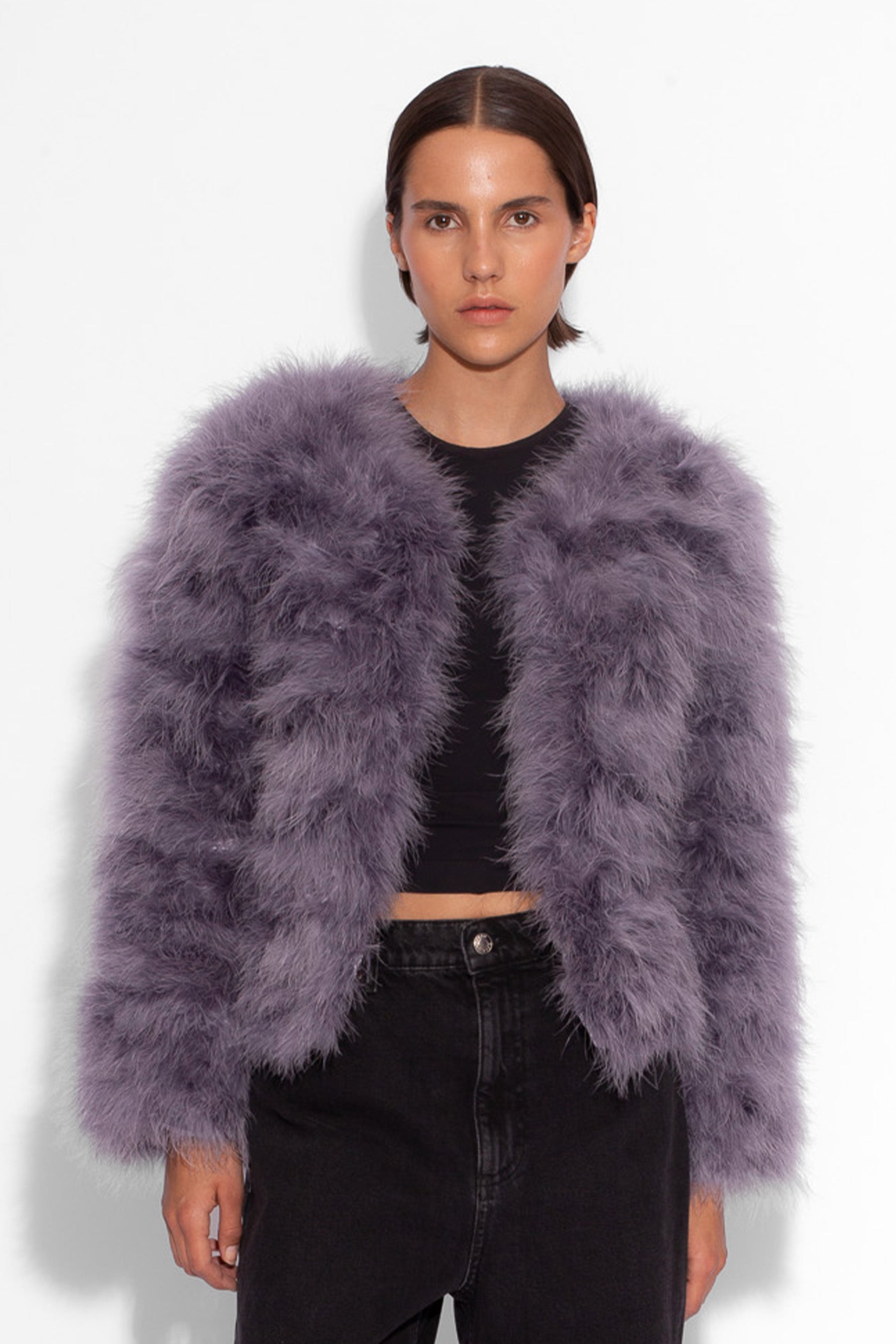 Baby Grey Marabou Jacket