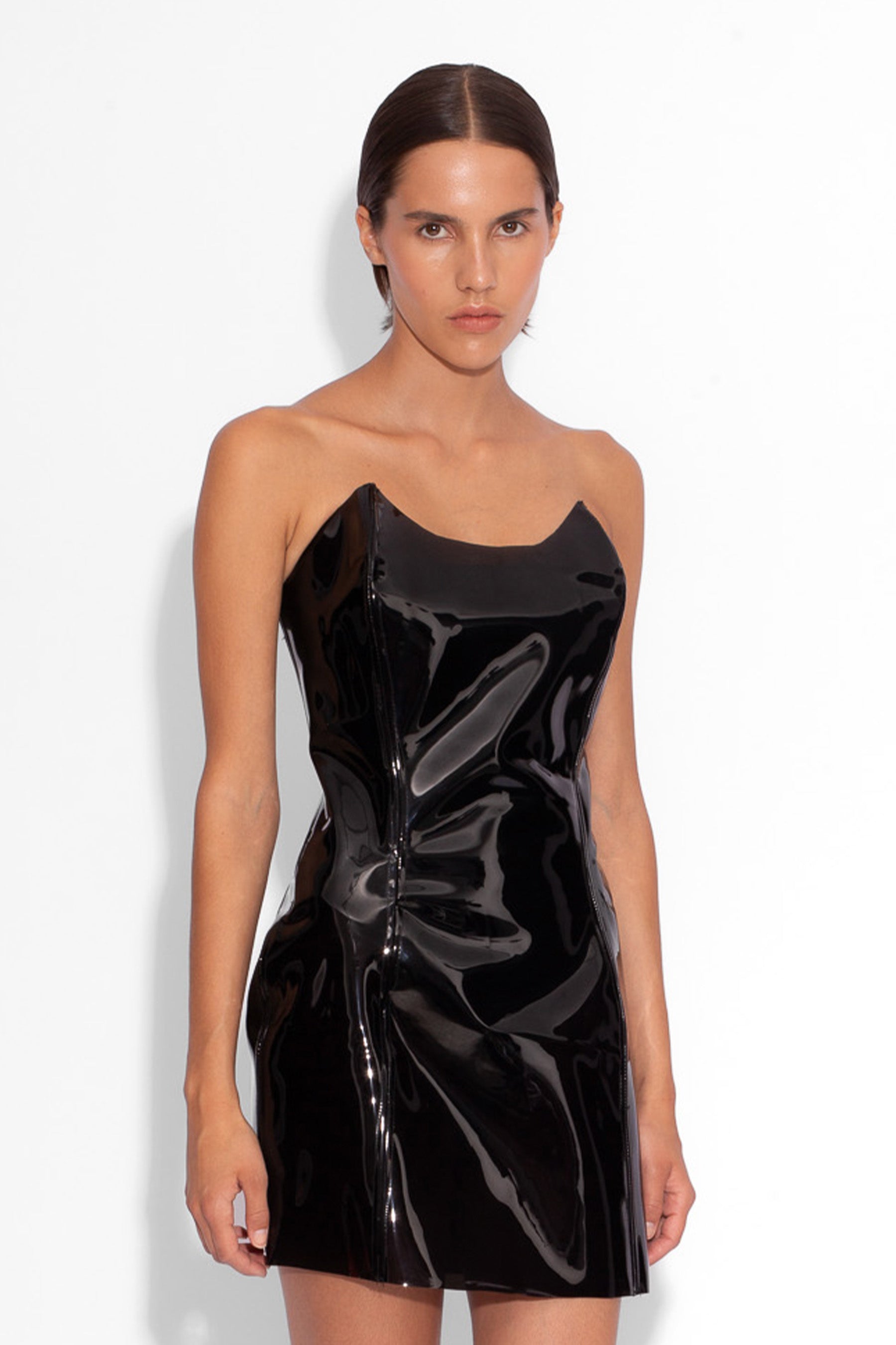 PVC Sculpted Dress in Black