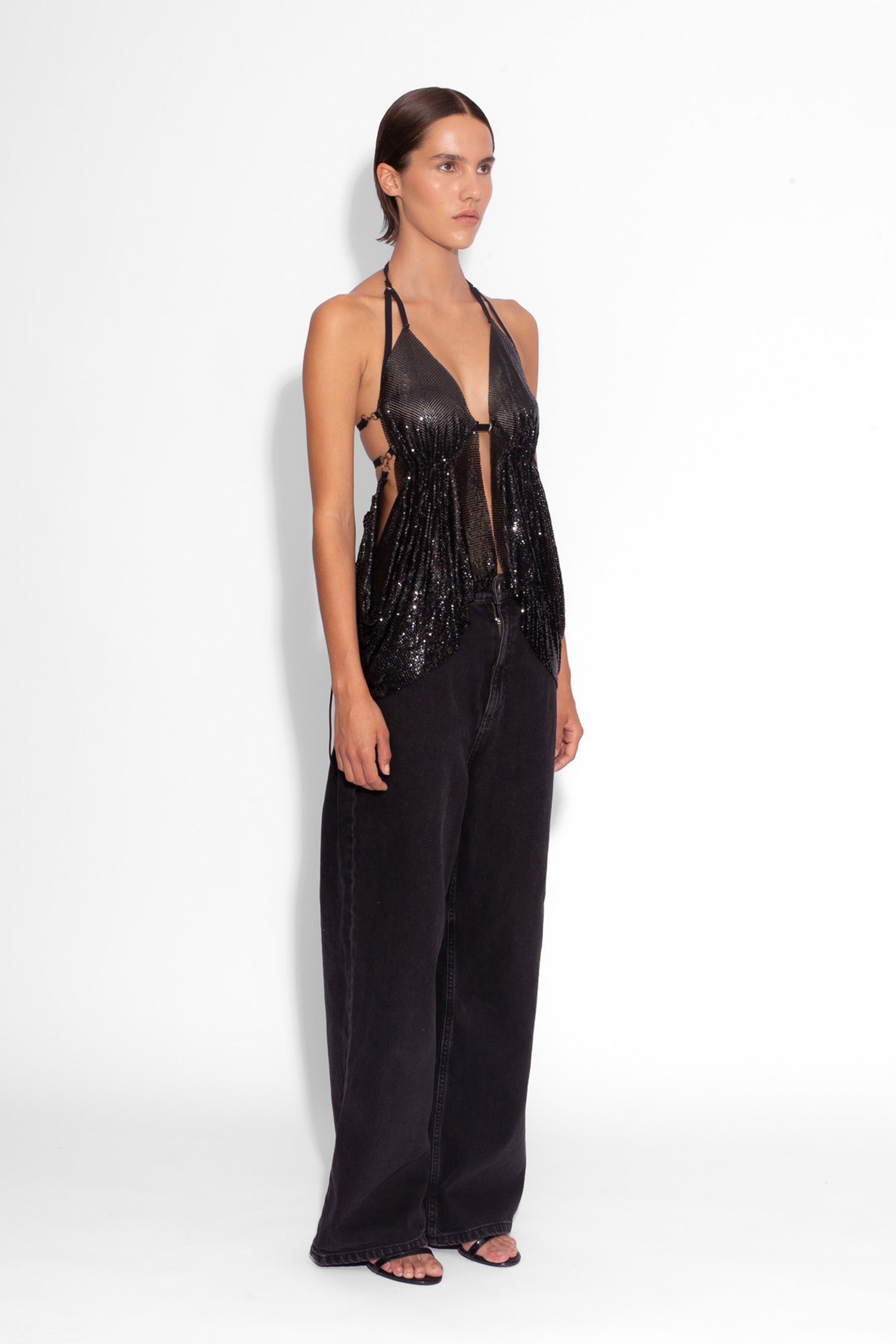 Y2K Chainmail Top in Black