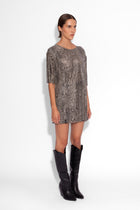 Boyfriend Chainmail T-Shirt in Grey Snakeskin