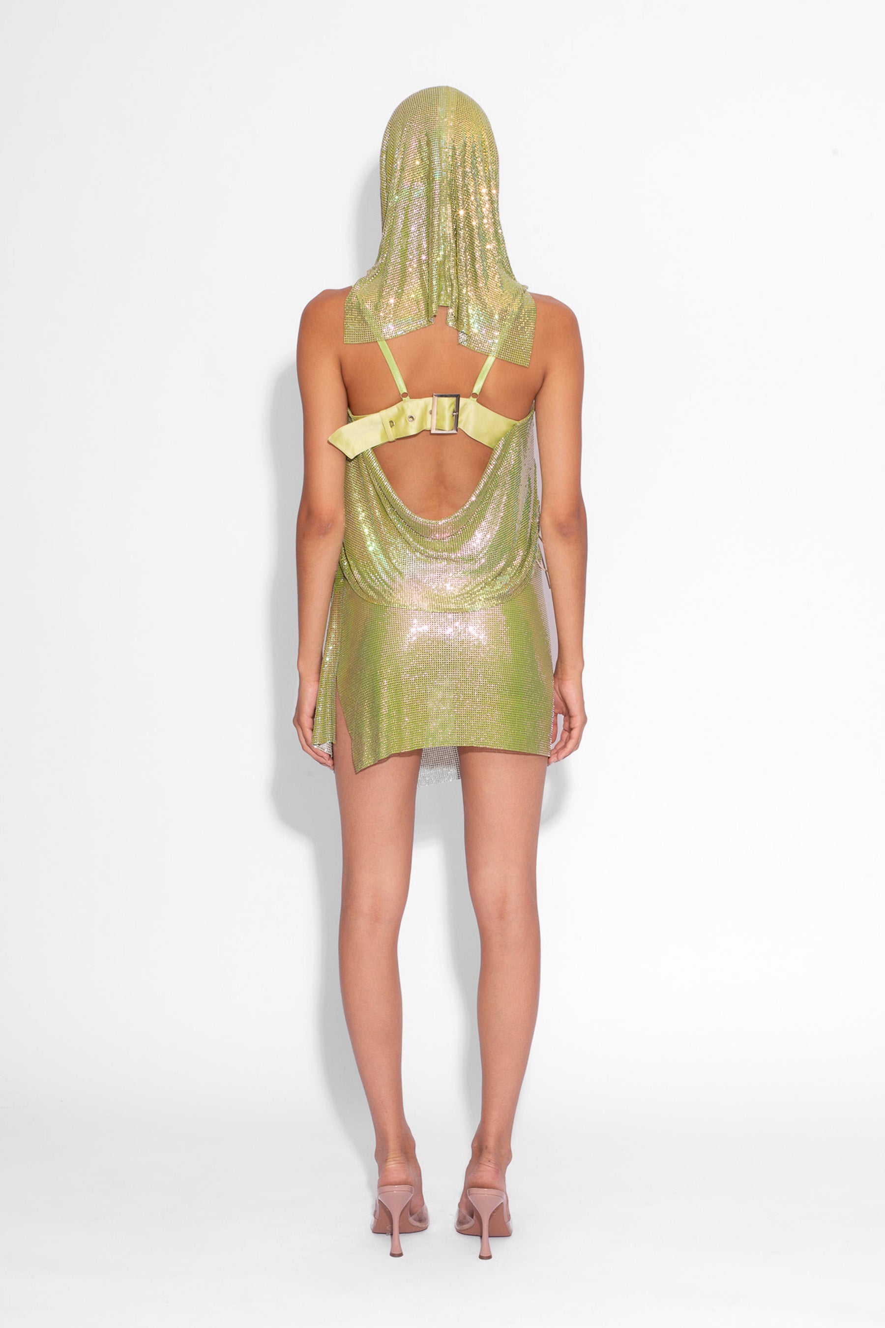 green chainmail dress Chainmail Hood in Green Iridescent