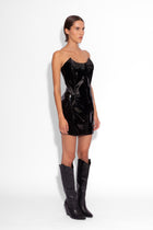 PVC Sculpted Dress in Black