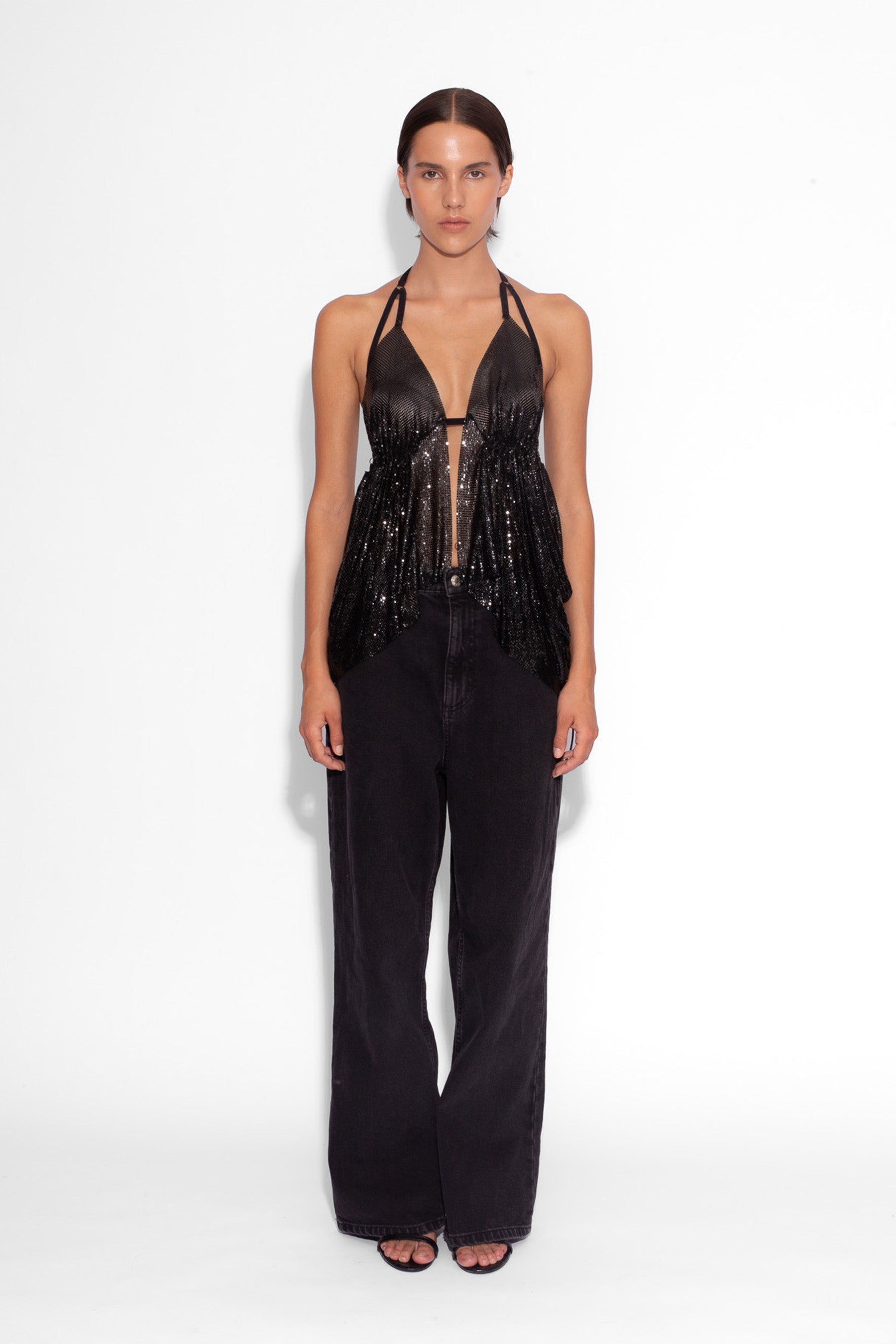 Y2K Chainmail Top in Black