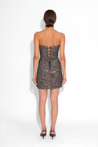 Crystal Lace Up Dress in Black