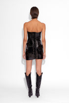 PVC Sculpted Dress in Black