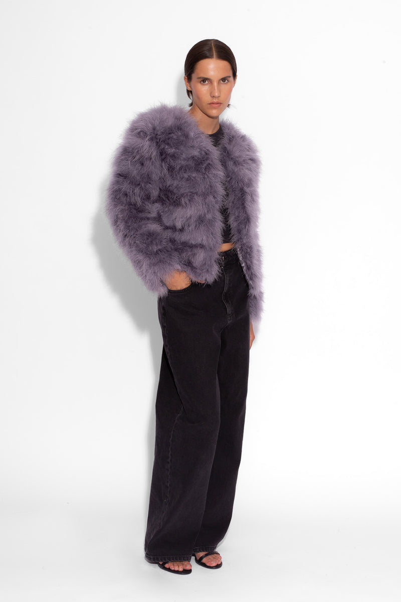 Baby Grey Marabou Jacket