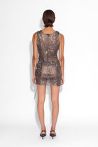 Crystal Embellished Fishnet Tank Top in Black