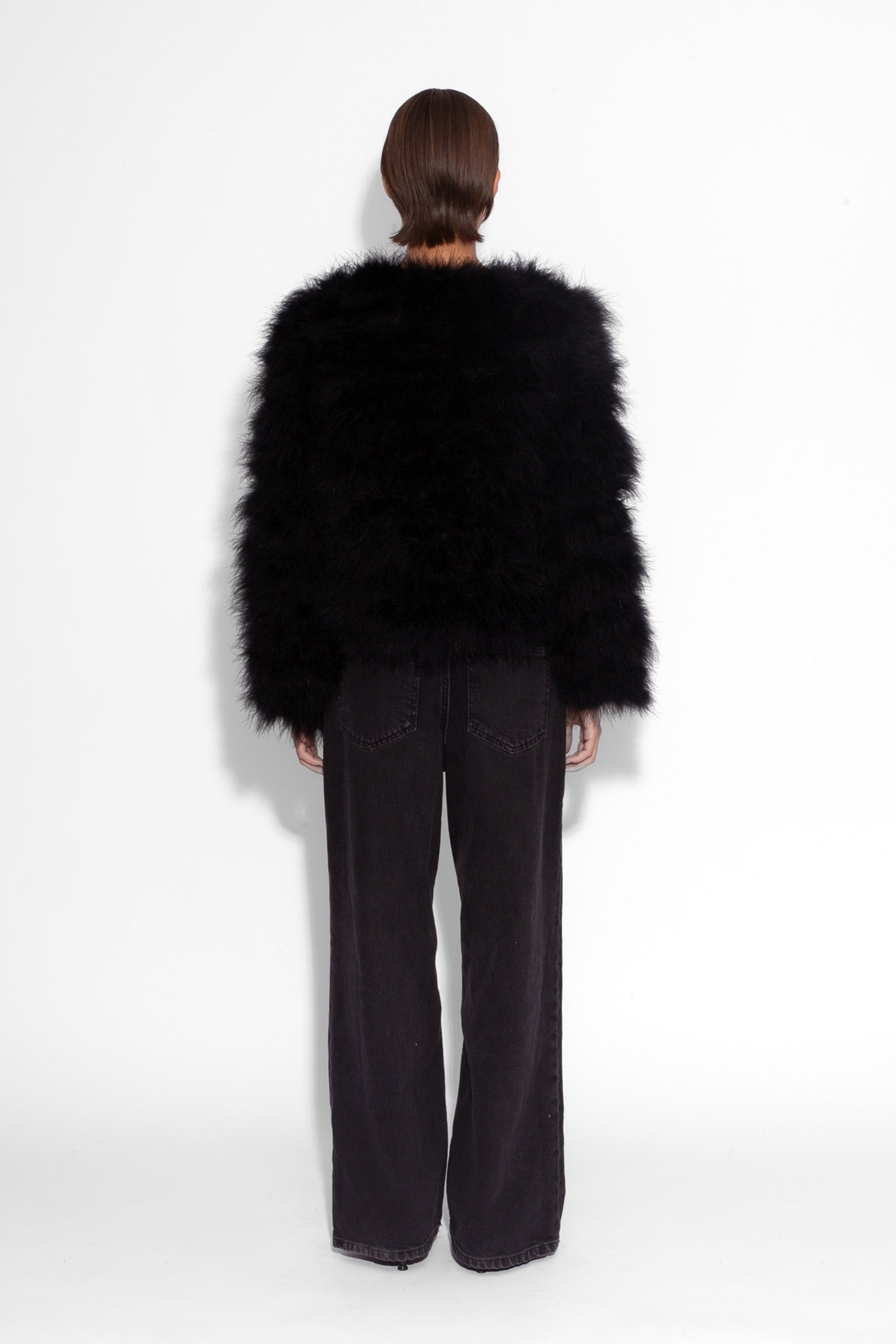 Black Marabou Jacket