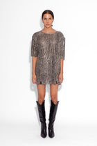 Boyfriend Chainmail T-Shirt in Grey Snakeskin