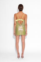 Buckle Bandeau Chainmail Top in Green Iridescent