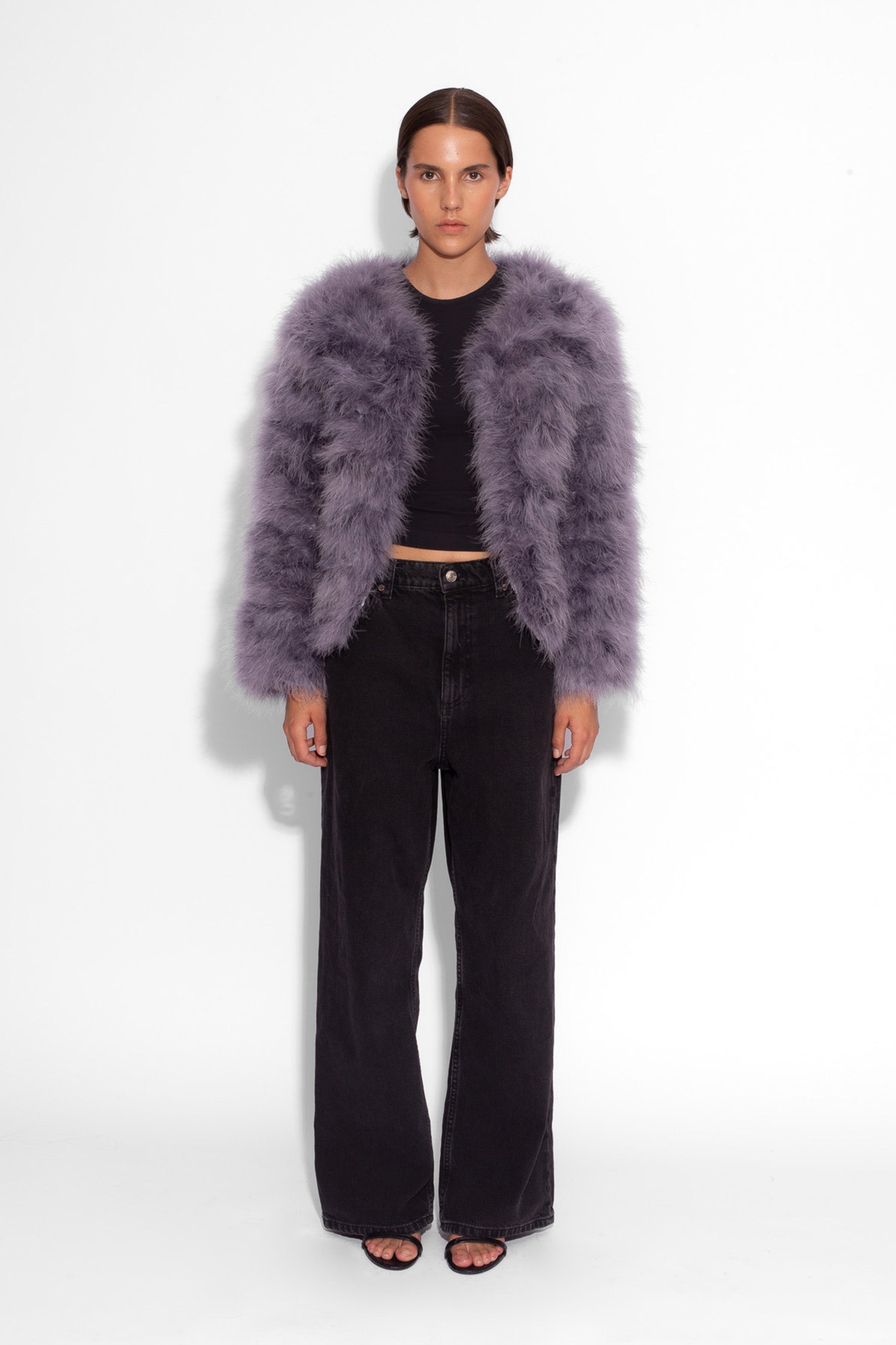 Baby Grey Marabou Jacket