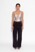 Double Chain Chainmail Top in Silver
