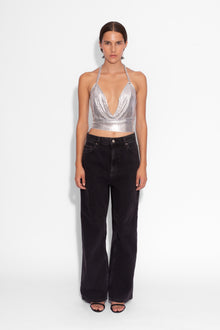 Double Chain Chainmail Top in Silver
