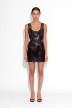 PVC Buckle Mini Dress in Black
