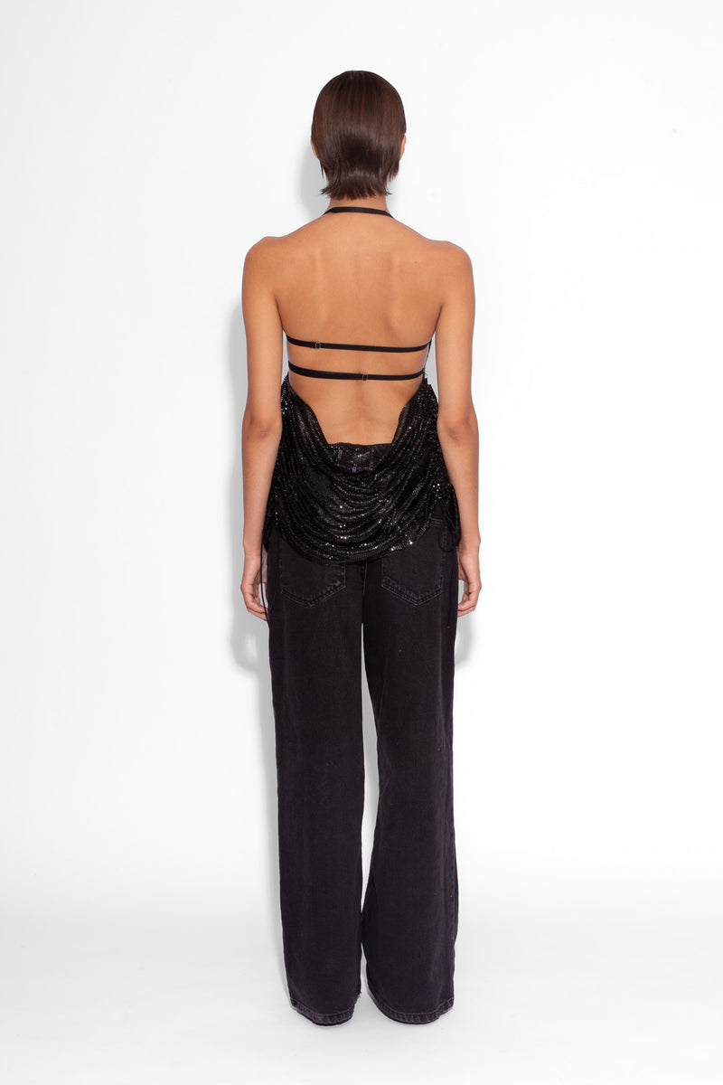 Y2K Chainmail Top in Black