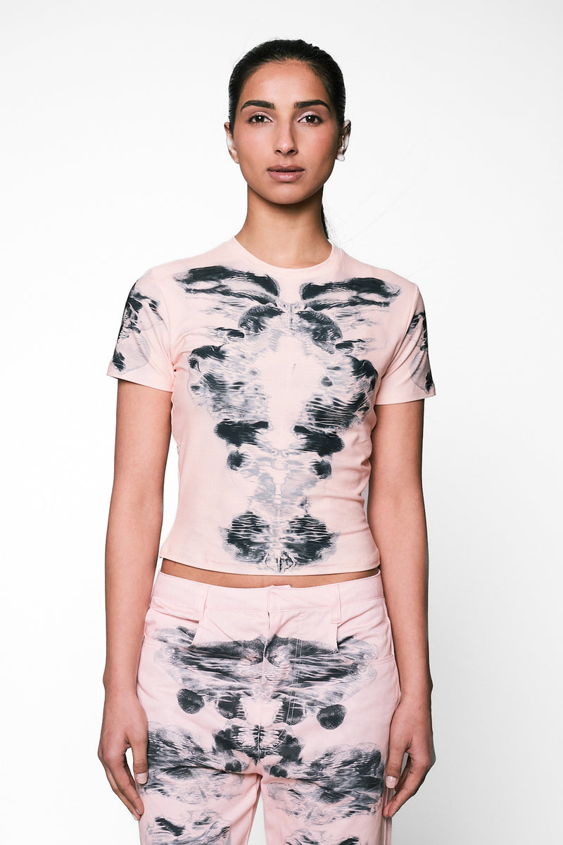 Alienis Print T-shirt in Peach
