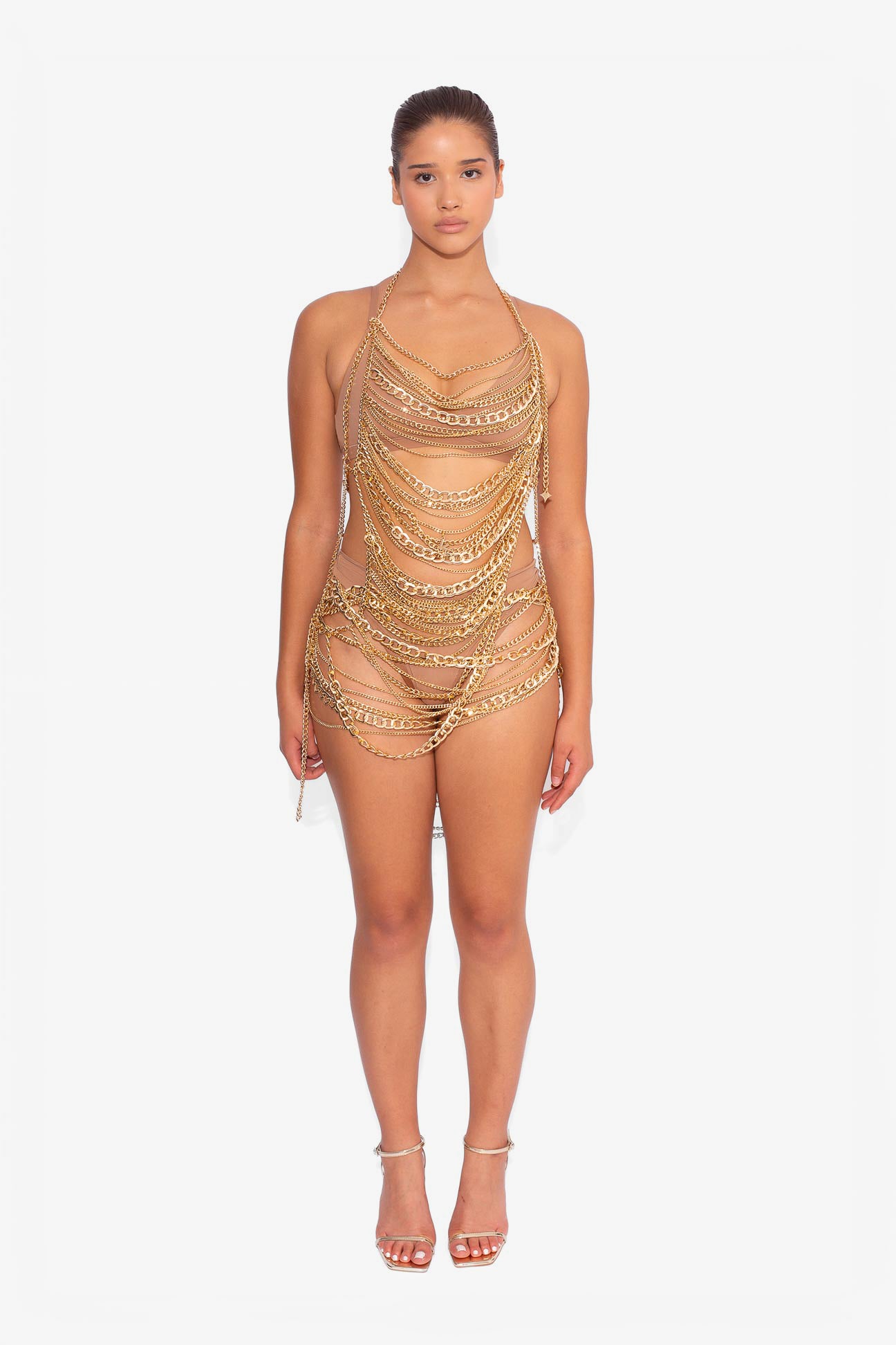 Chain & Charms Dress in Gold