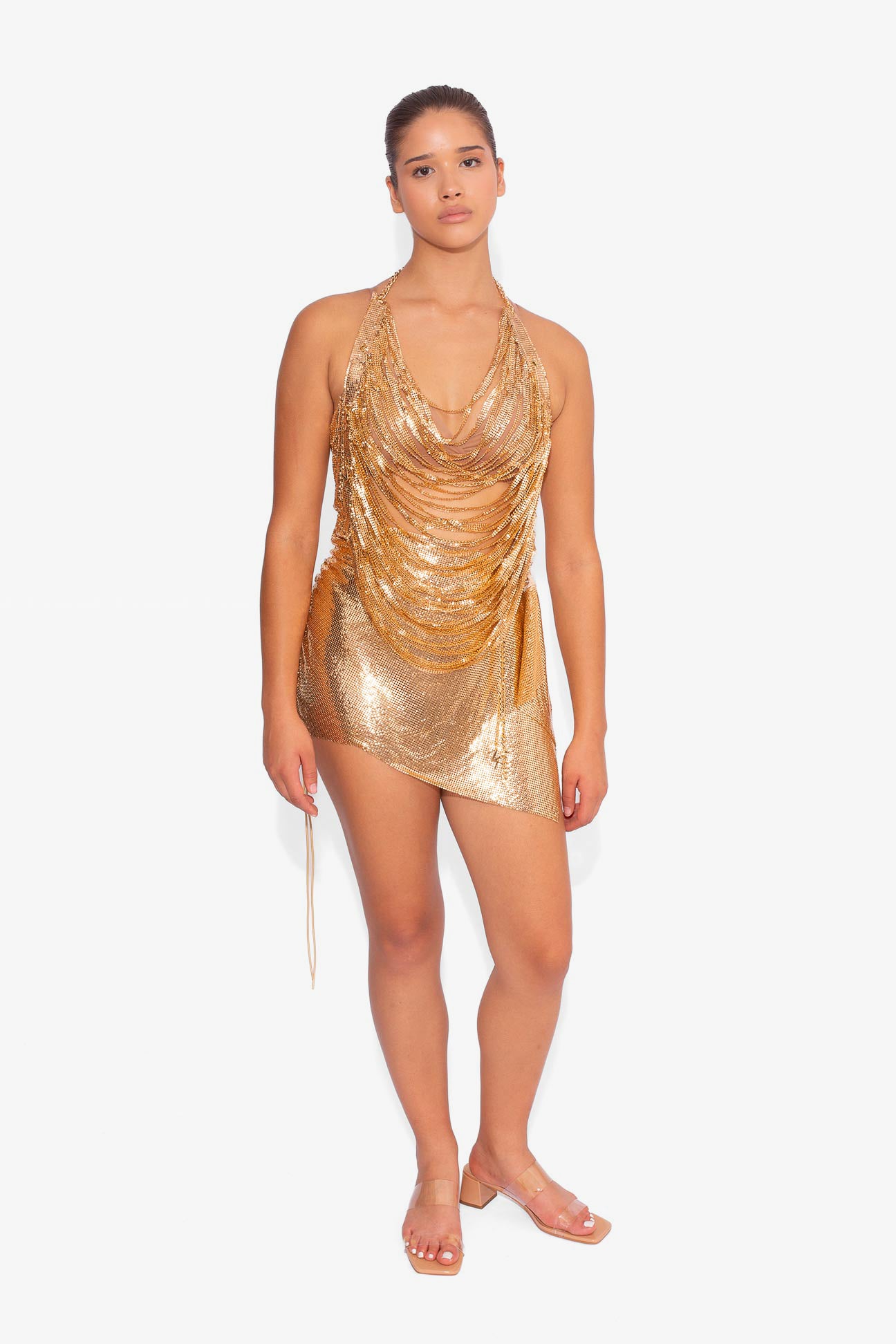 Shredded Chainmail Top in Gold