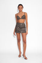 Crystal Biker Mini Skirt in Black