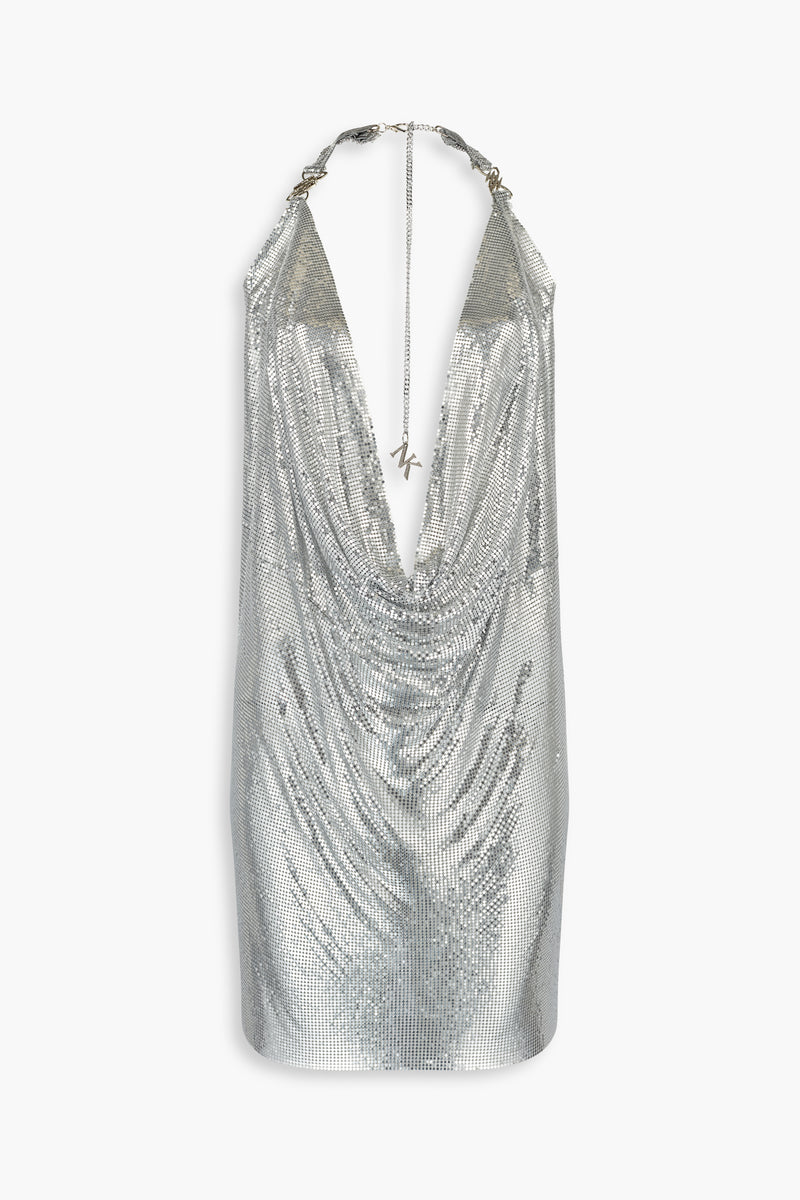 Pulse Metal Mesh Dress in Silver