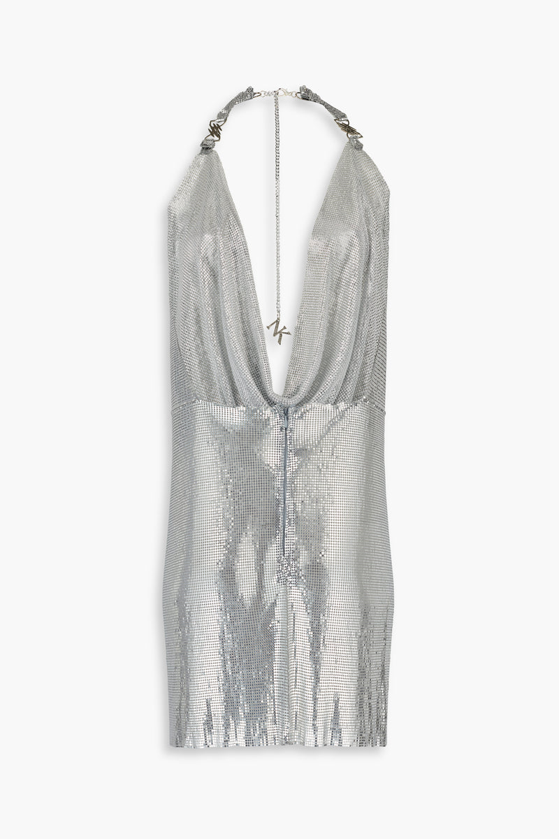 Pulse Metal Mesh Dress in Silver