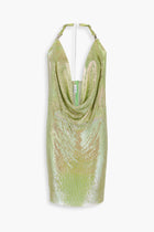 Pulse Metal Mesh Dress in Green Iridescent
