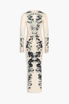 Alienis Print Maxi Dress in Peach