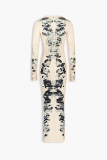 Alienis Print Maxi Dress in Peach