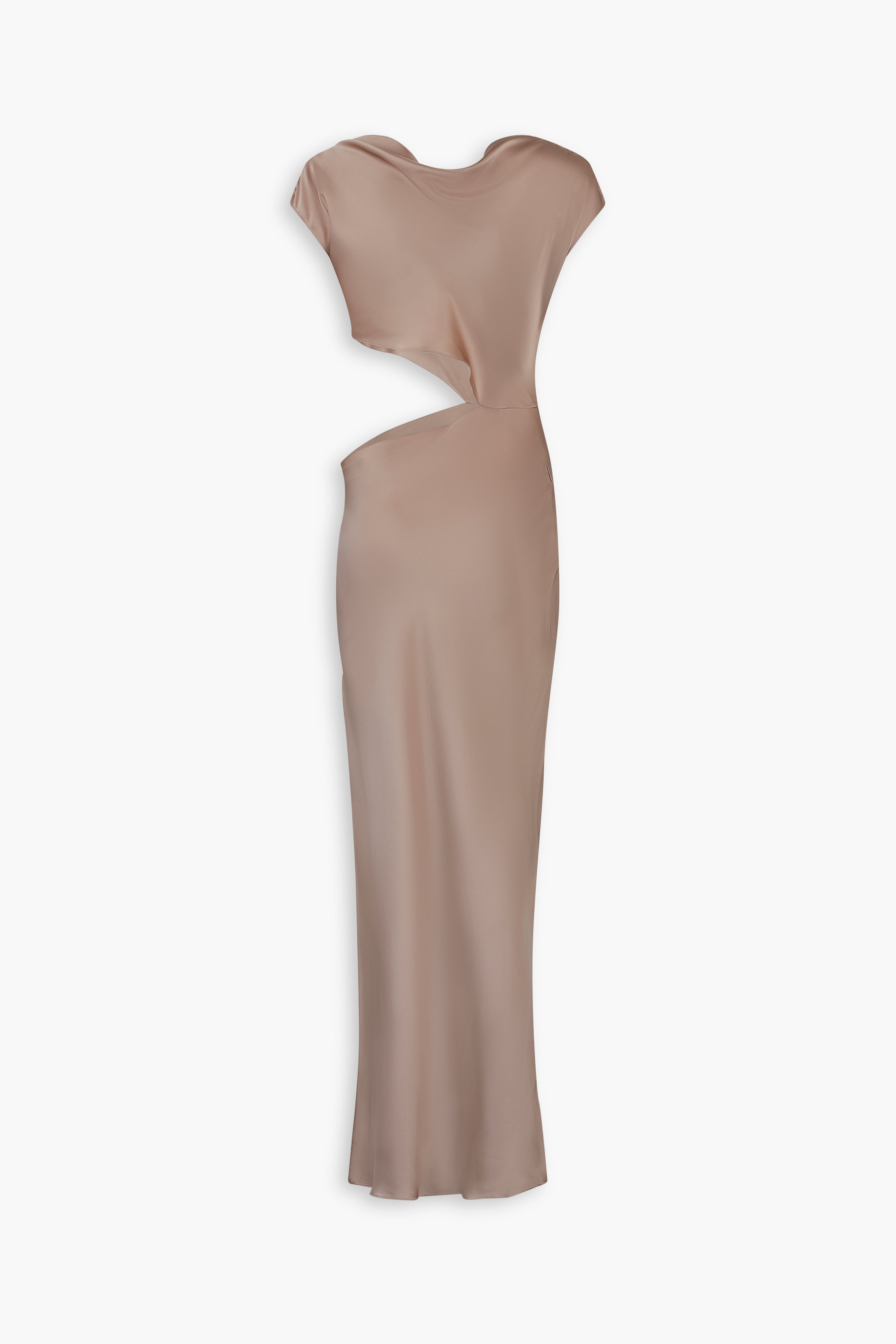 Bias Cut Slash Silk Dress in Bone