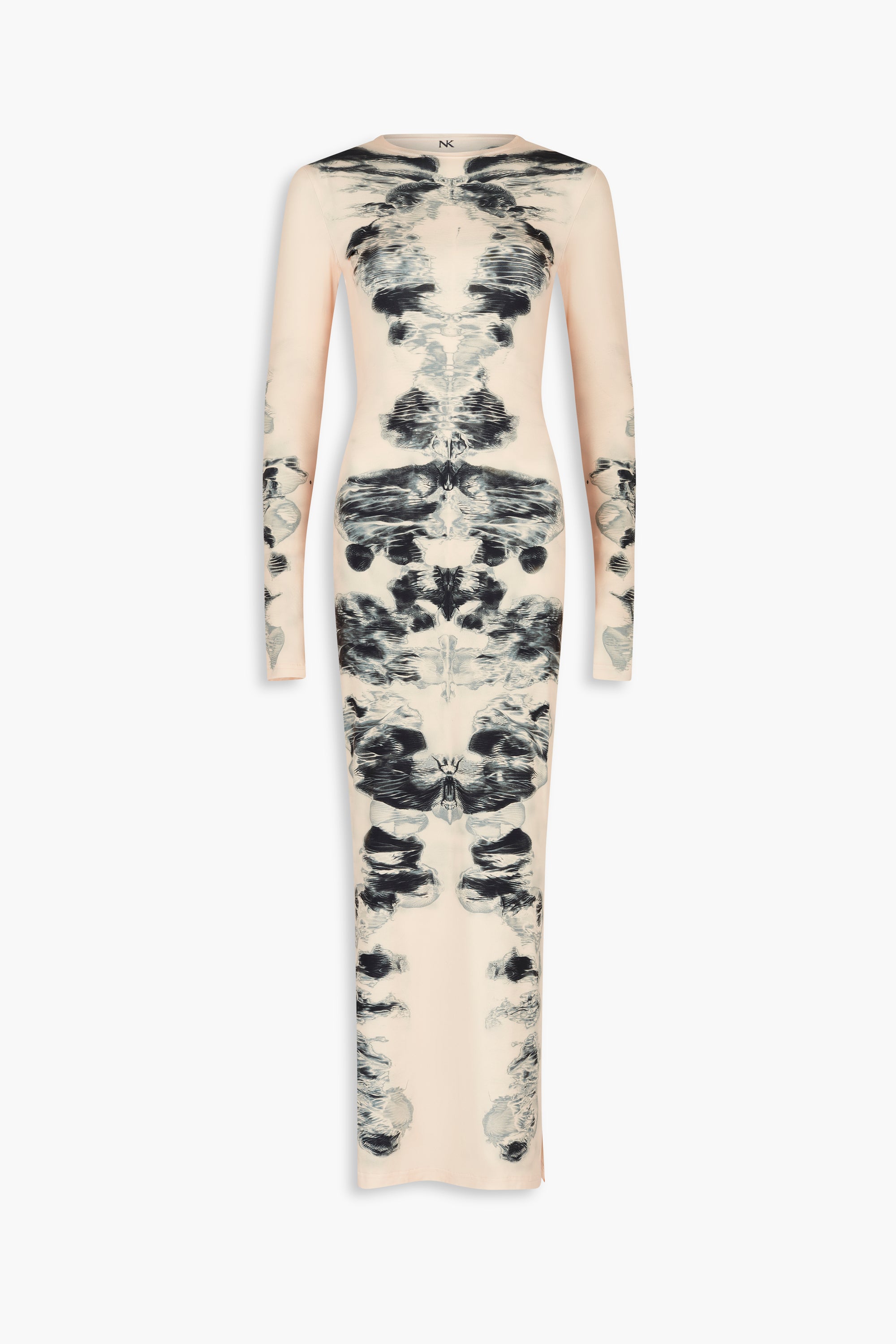 Alienis Print Maxi Dress in Peach