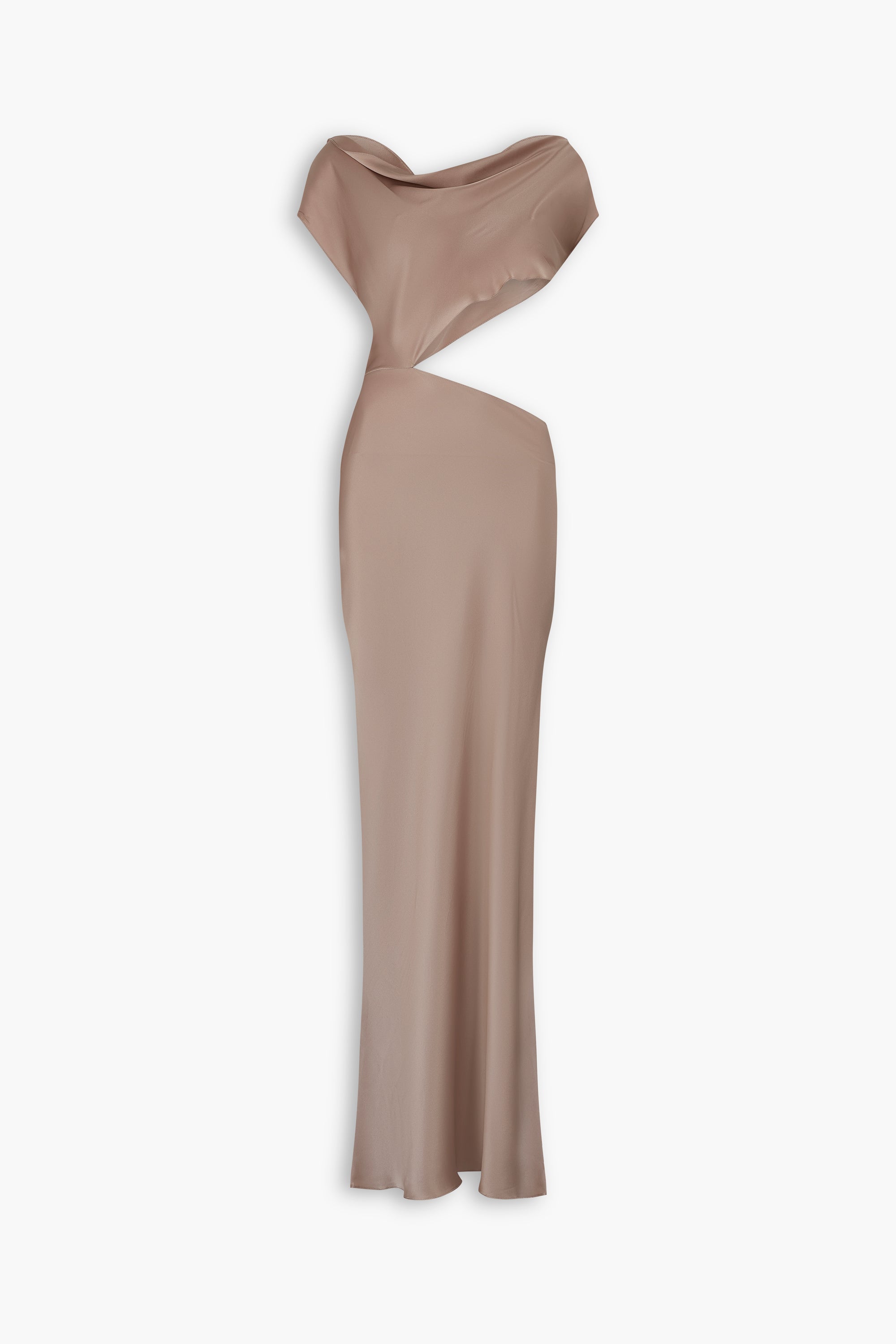 Bias Cut Slash Silk Dress in Bone