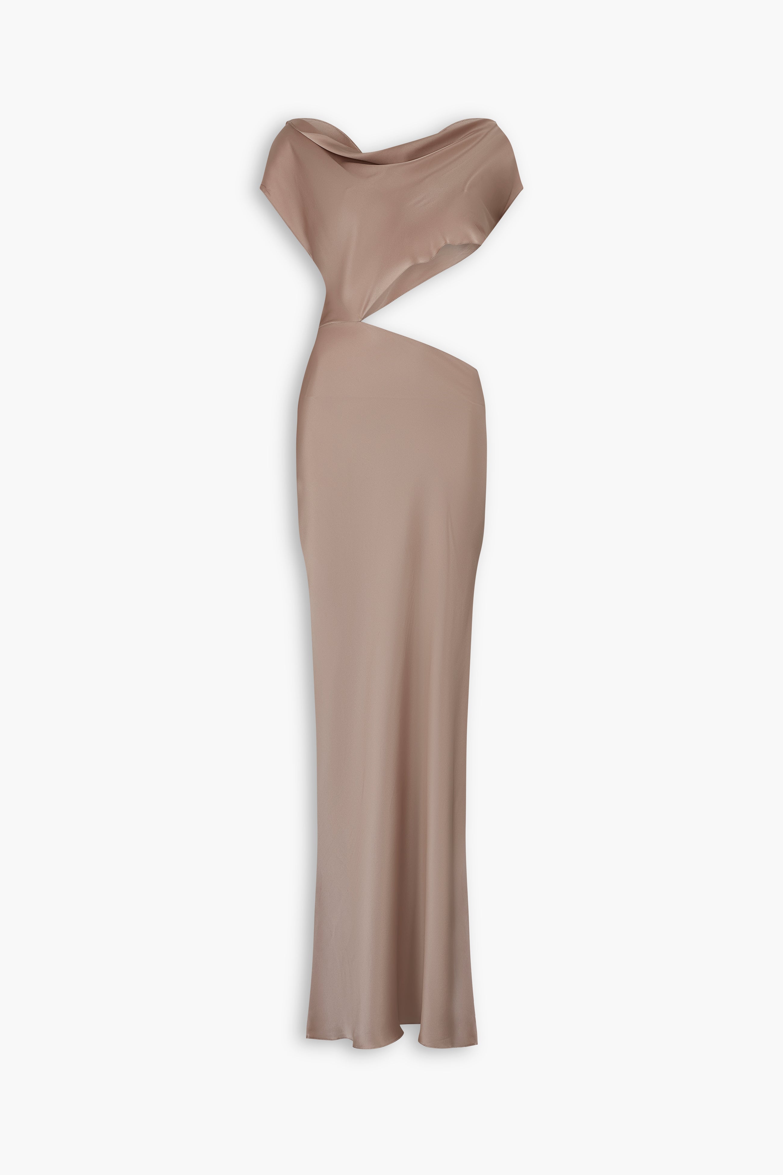 Bias Cut Slash Silk Dress in Bone