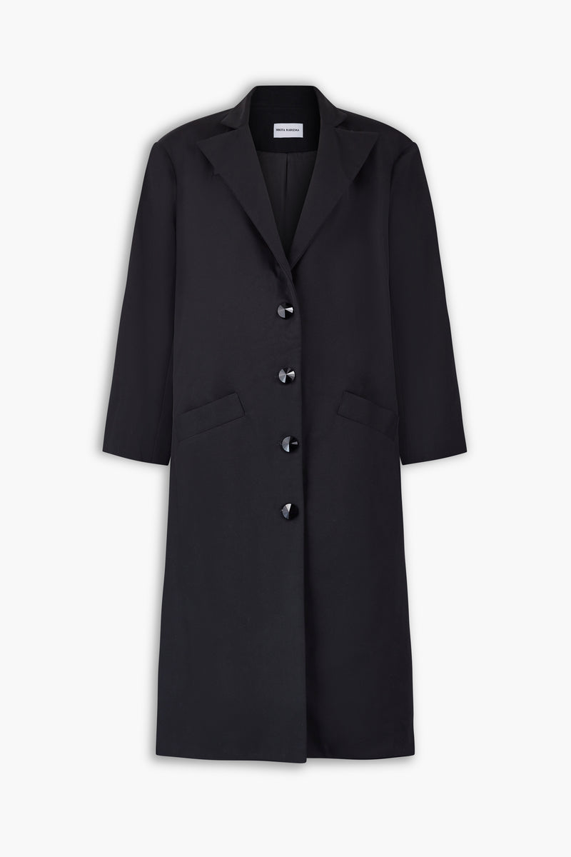 Wool Oversized Tailored Coat in Black