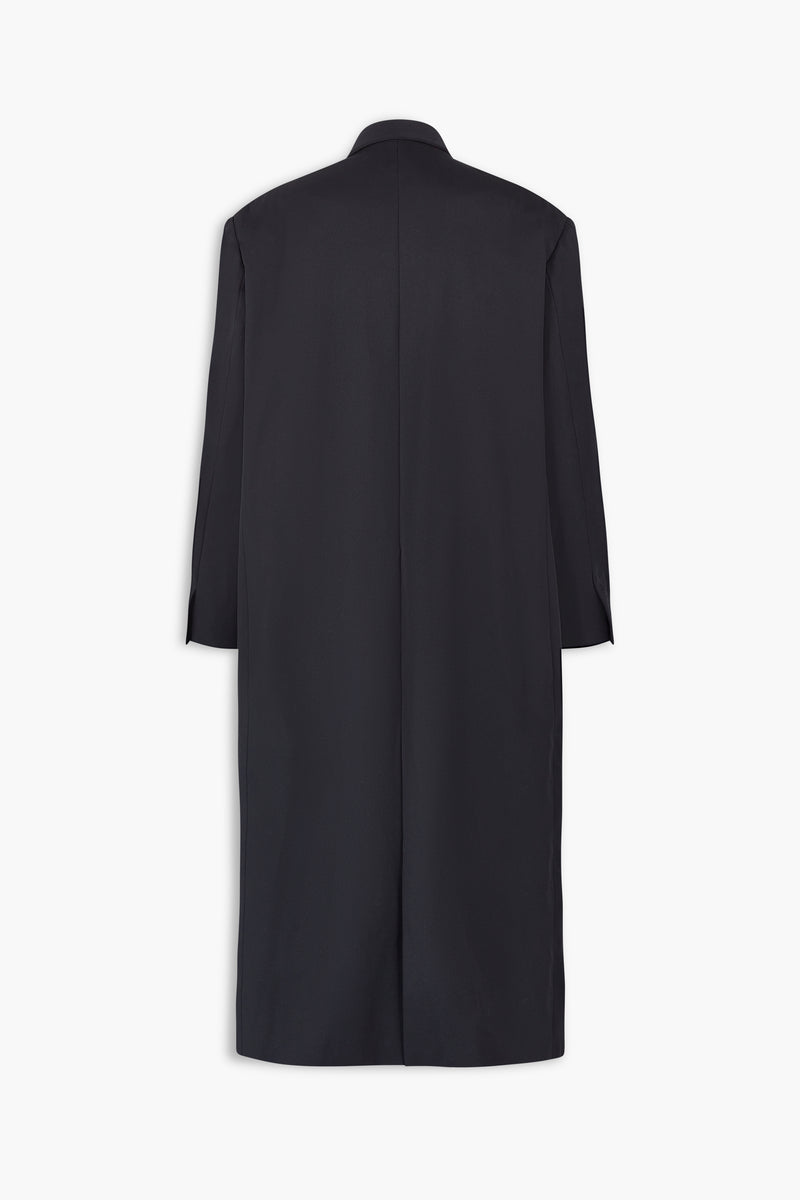 Wool Oversized Tailored Coat in Black